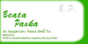 beata paska business card